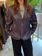 Gerry Weber Paarse Echt Leren Jas Dames 44 / 2XL