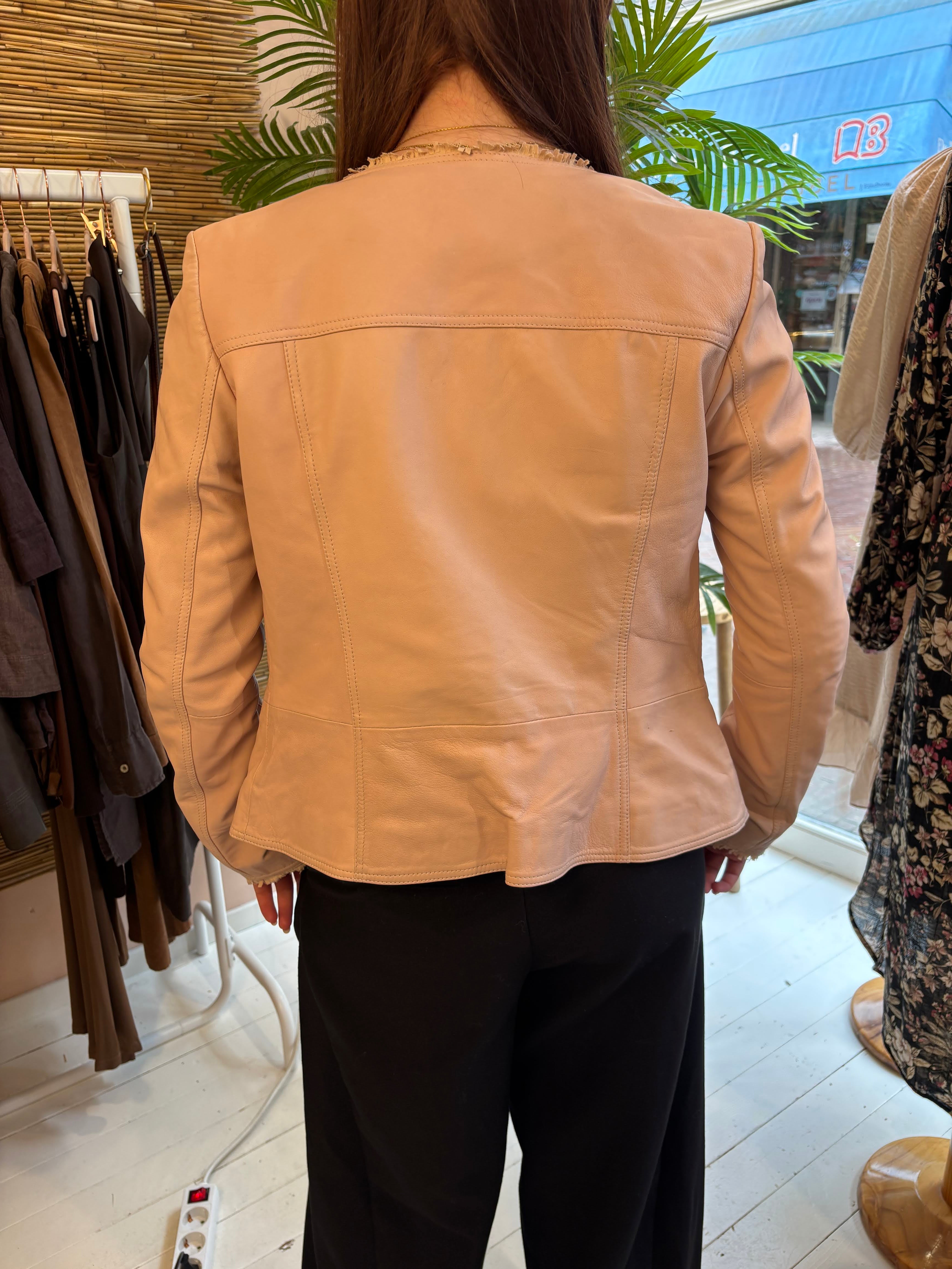Heine Lichtroze Echt Leren Jas Dames 36 / S