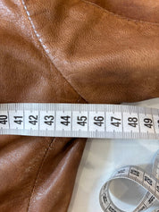 Massimo Dutti Bruine Leren Blazer Jas Dames S