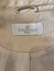 Elegance Paris Beige Croco Leren Blazer Dames L