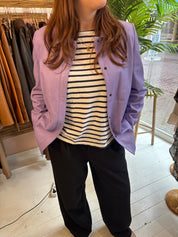 Lila Echt Leren Blazer Dames  L