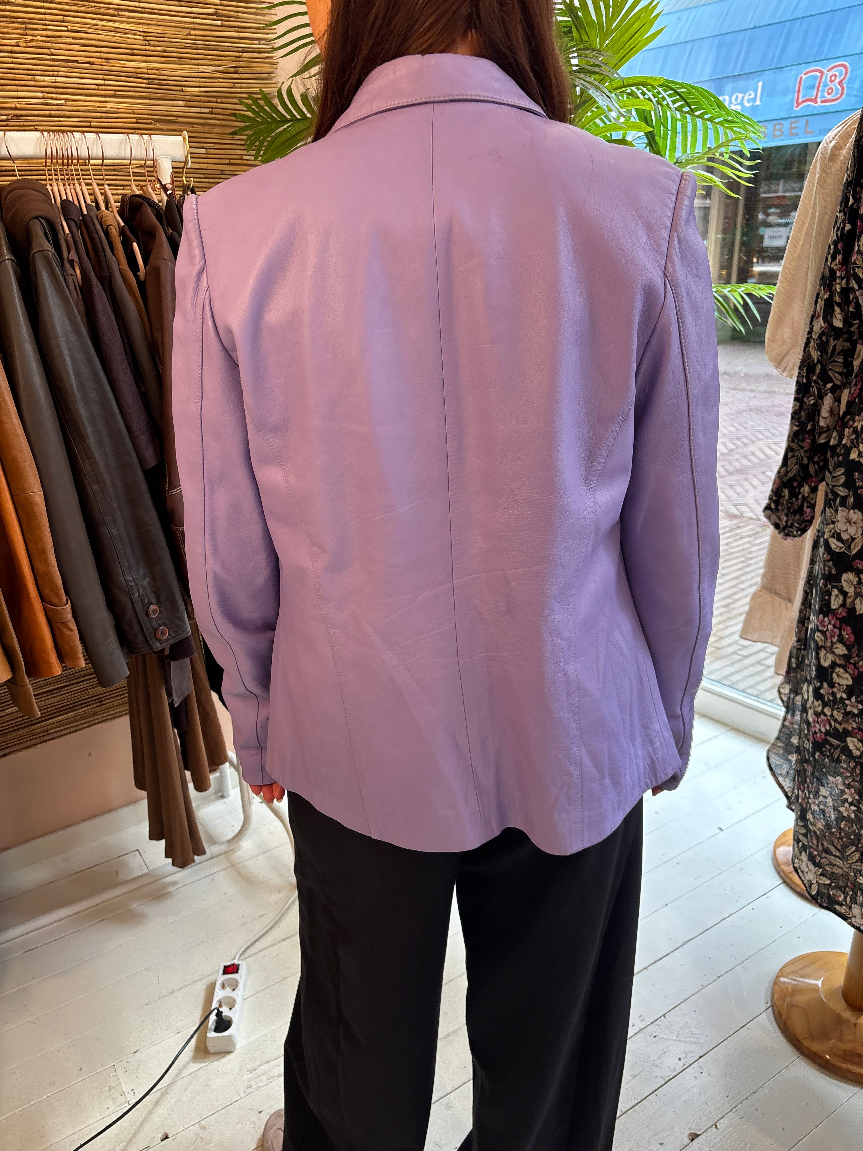 Lila Echt Leren Blazer Dames  L