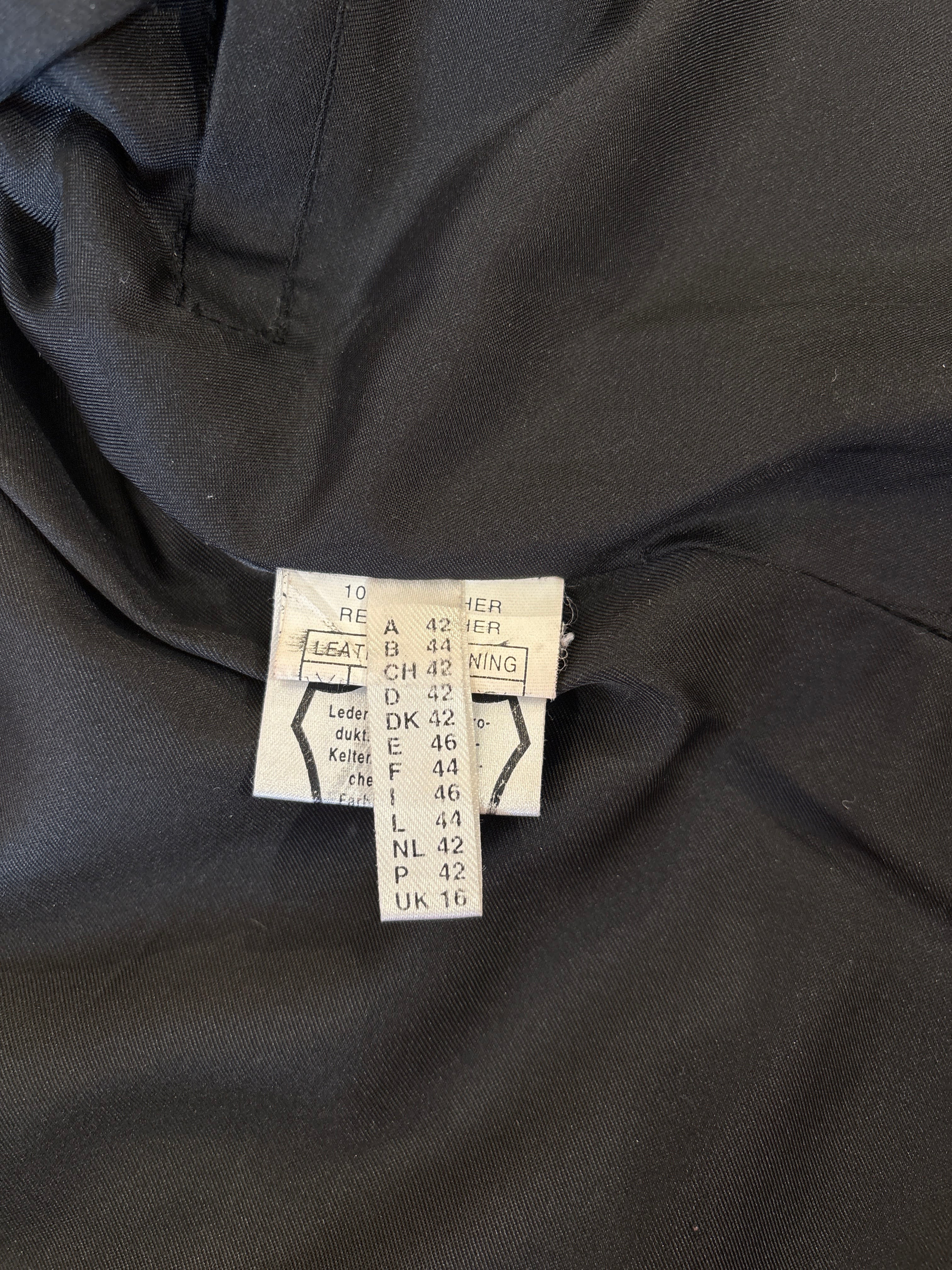 Zwarte Echt Leren Dames Jas Maat 42 / XL