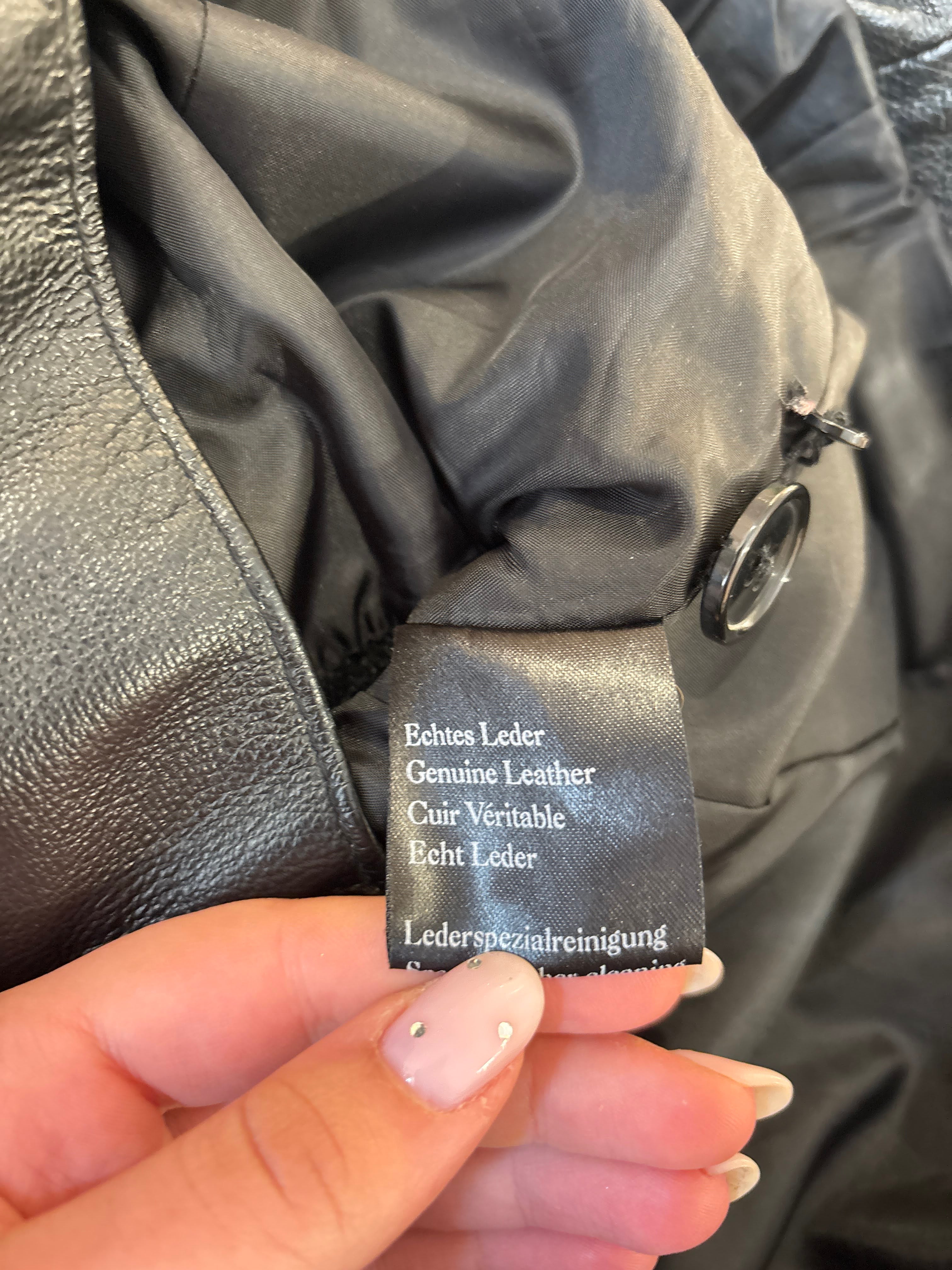Woodpecker Zwarte Echt Leren Dames Blazer Jas Maat 36 / S