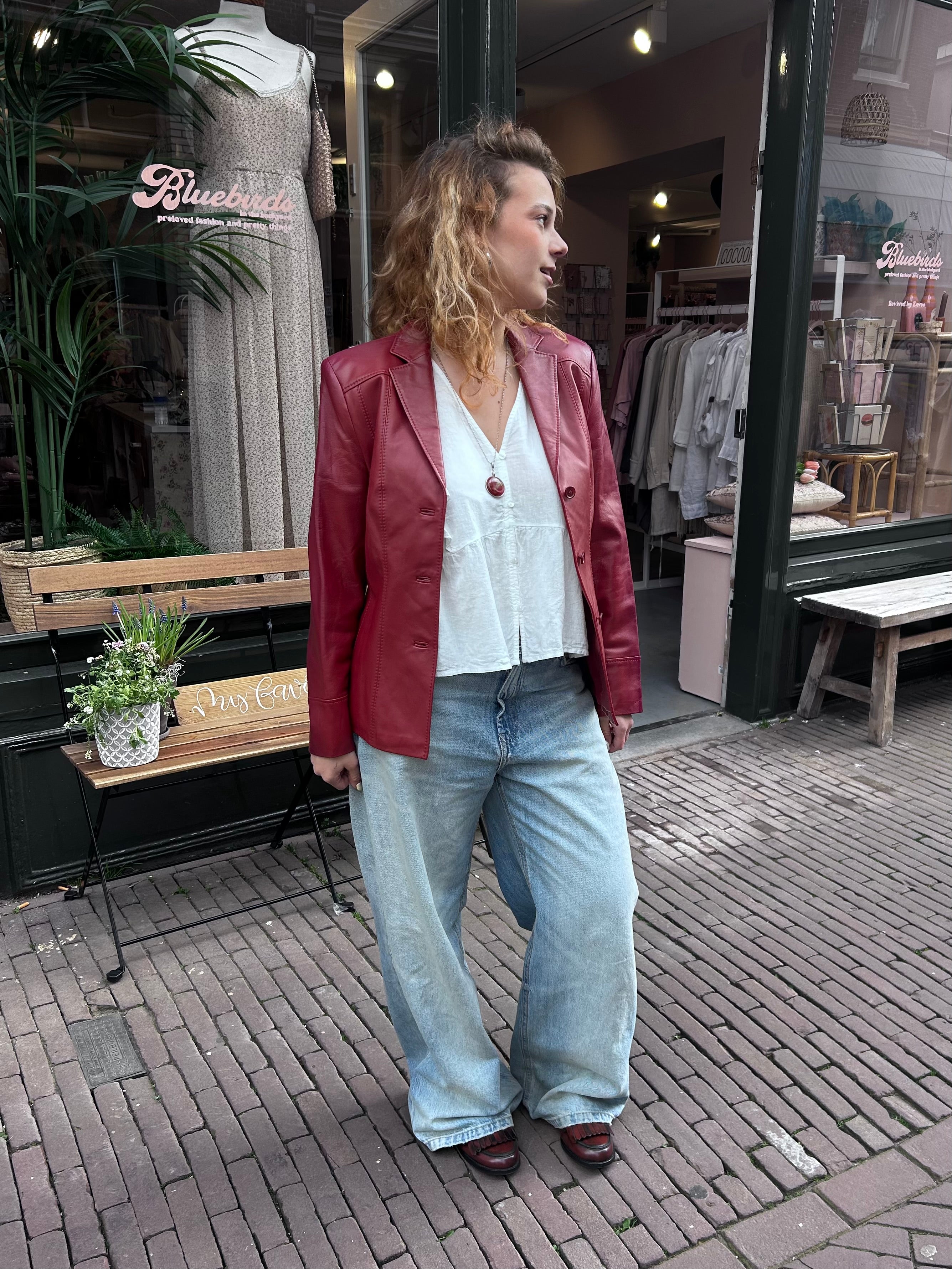 Gerry Weber Leren Blazer Maat 36