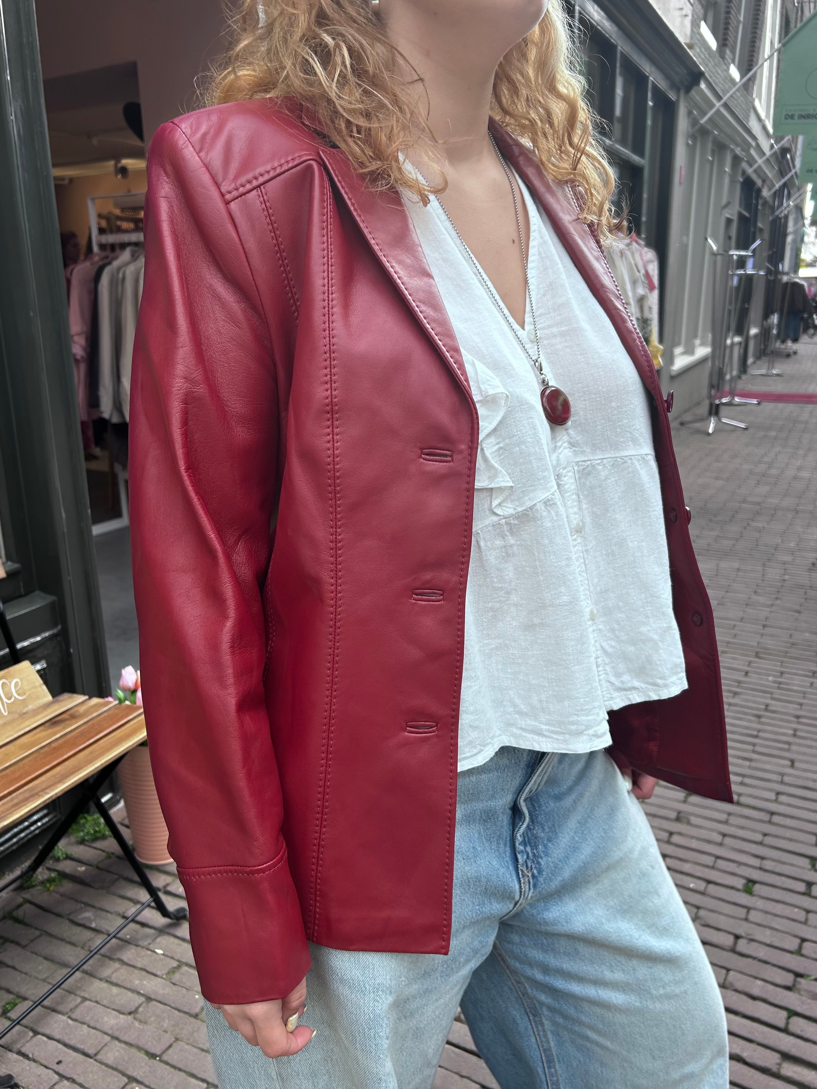 Zilveren Lange Ketting met Roze Steen
