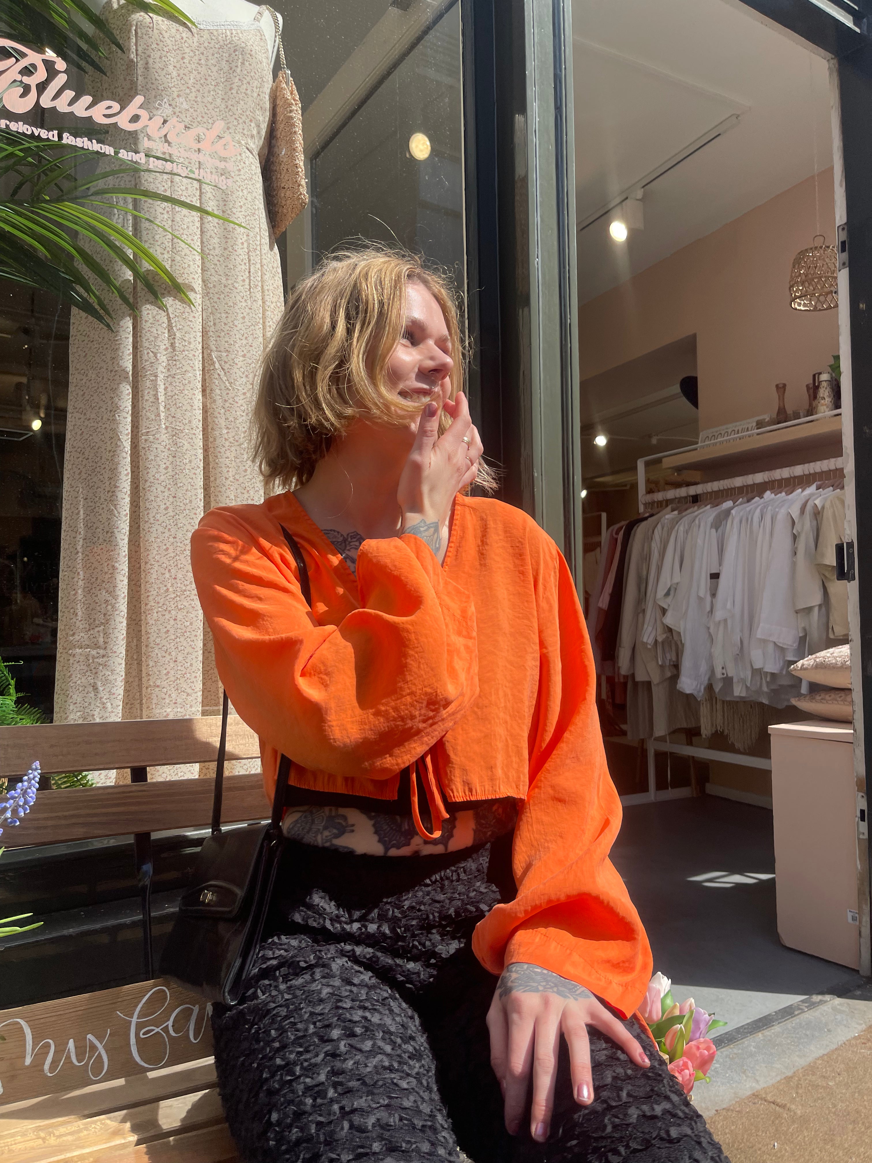 Zara Blouse Oranje Maat M