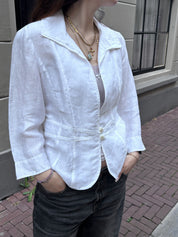 Gerry Weber Witte Linnen Blazer Dames Maat 40 / L