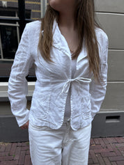 Lindex Witte Linnen Blazer Dames Maat 38 / M