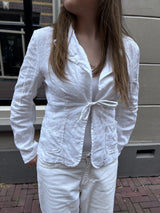 Lindex Witte Linnen Blazer Dames Maat 38 / M