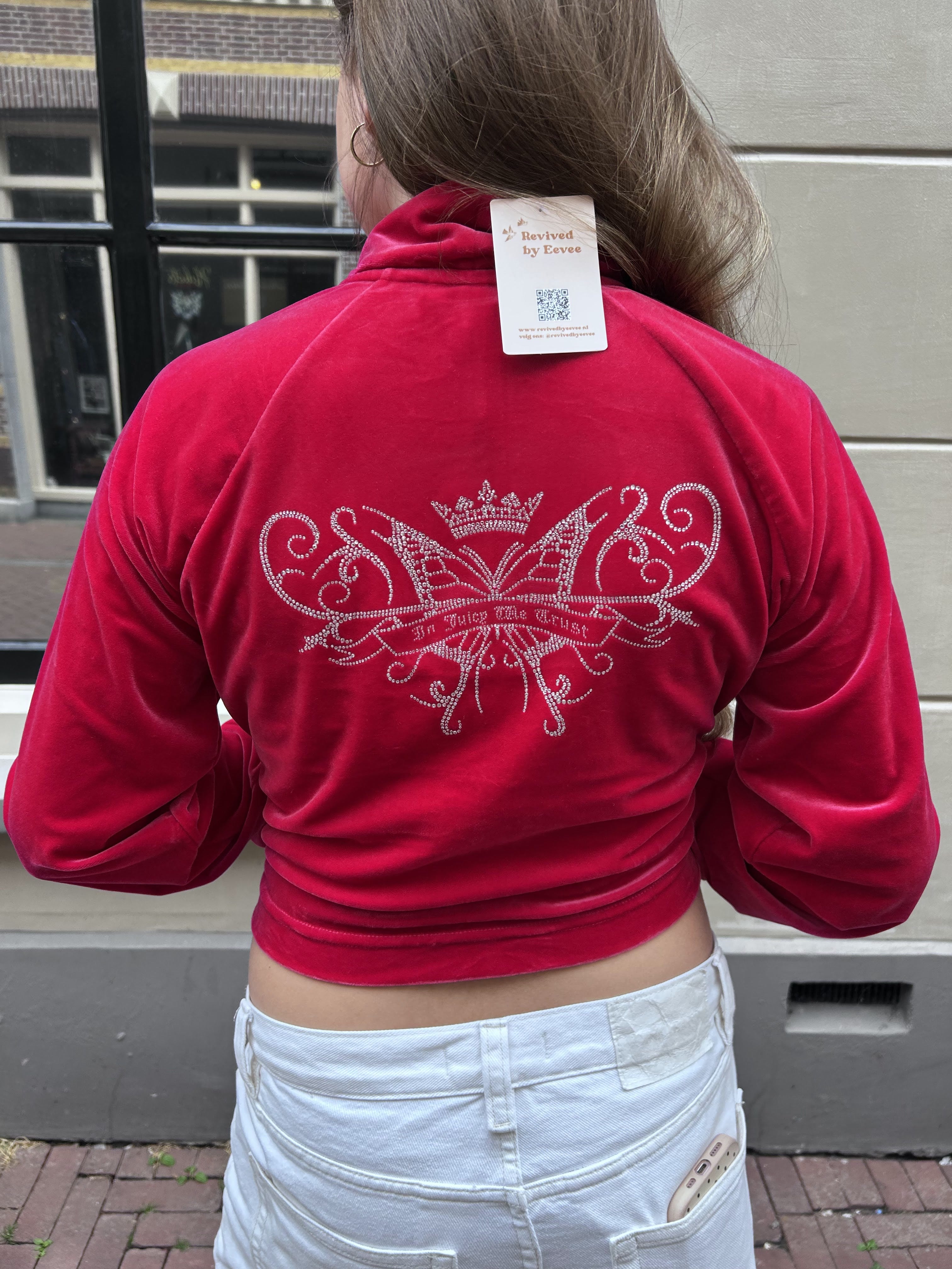 Juicy Couture Roze Velours Track Jacket Dames Maat XXL