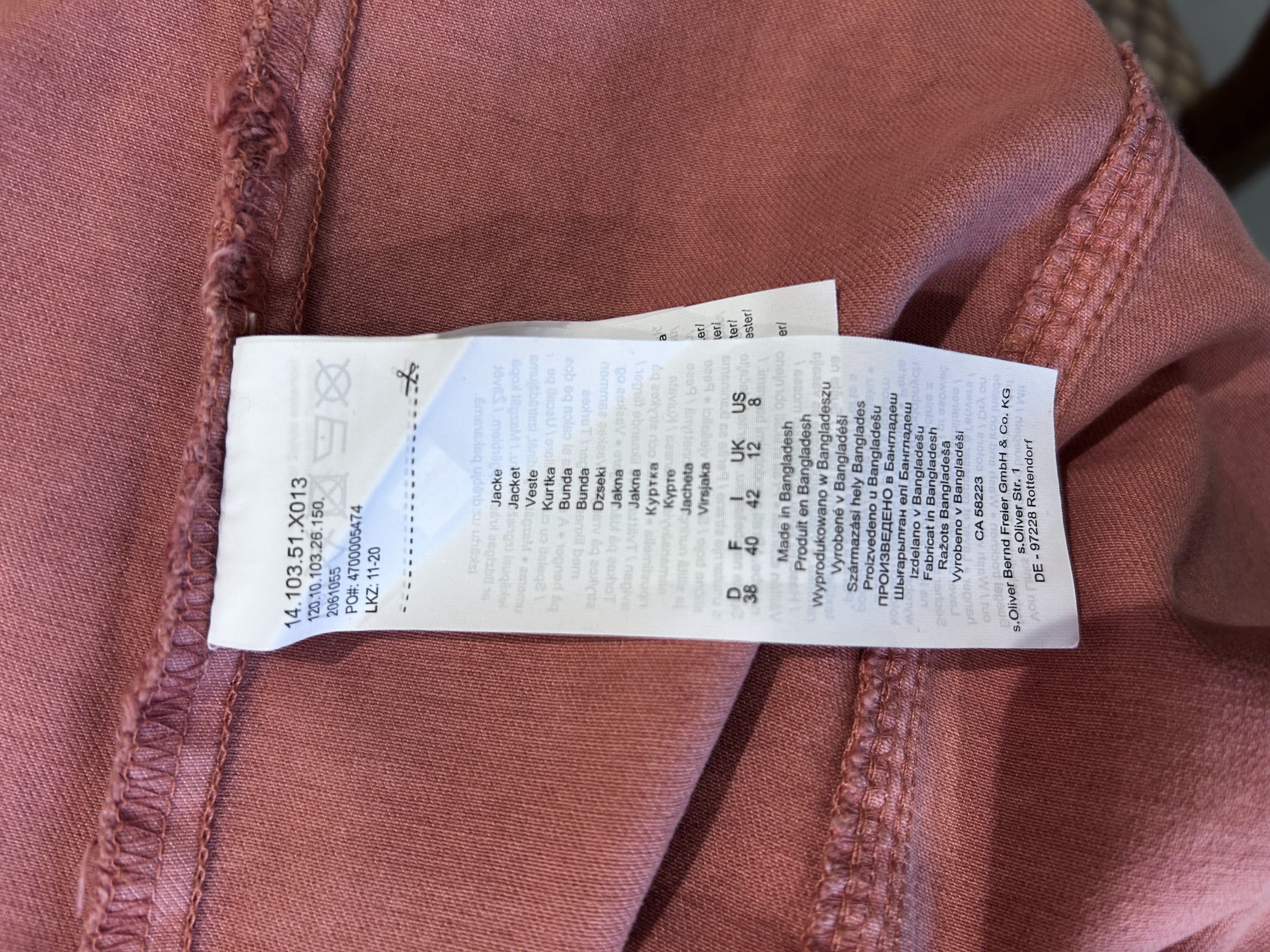 s.Oliver Roze Denim Jacket Dames Maat 38 / M