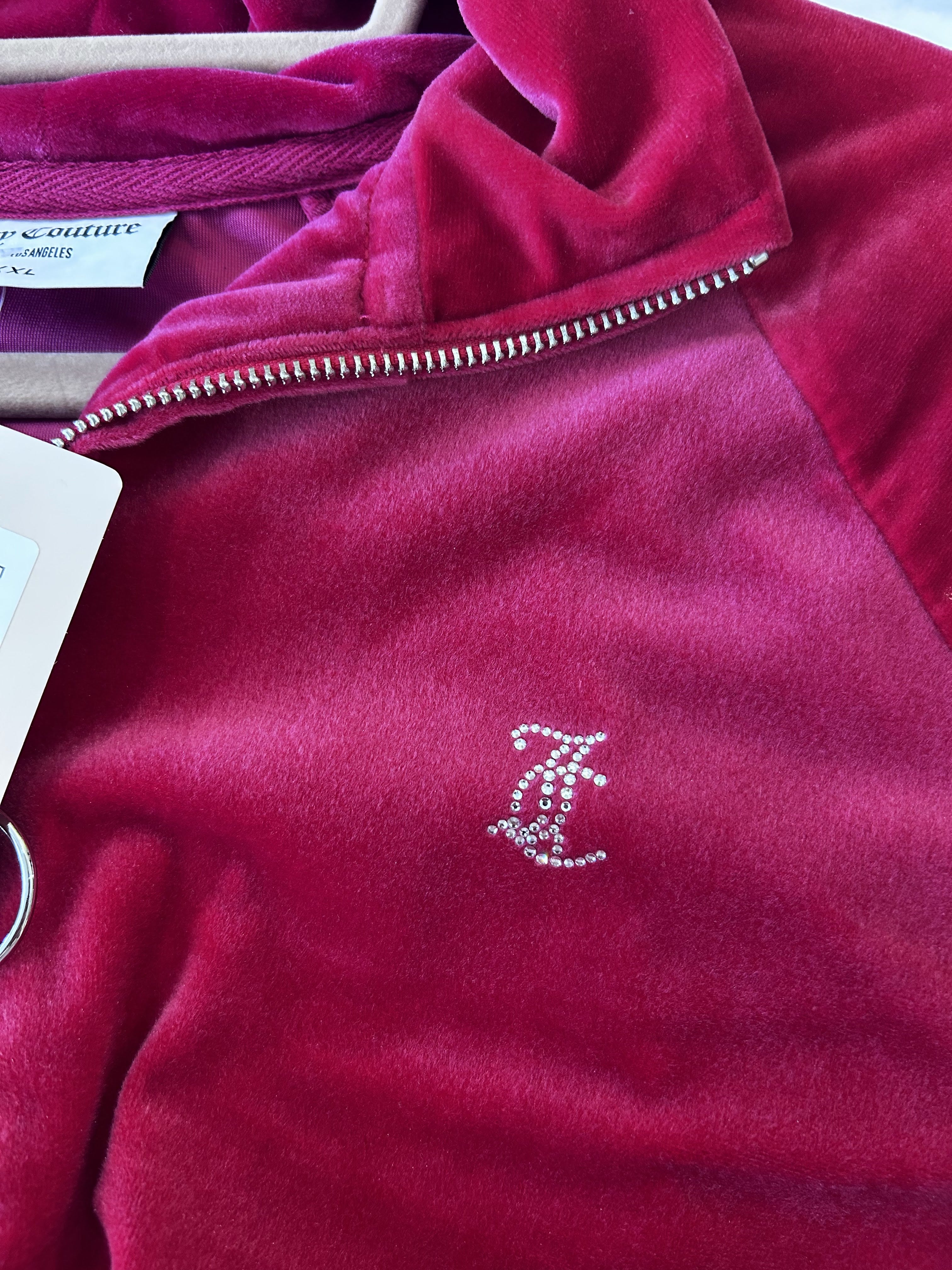 Juicy Couture Roze Velours Track Jacket Dames Maat XXL