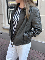 Gipsy Zwart Leren Bikerjack Dames Maat 2XL