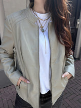 Helena Vera Lichtgrijs Leren Jack Dames Maat 42 / XL