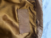 Vintage Bruin Leren Blazer Dames Maat S