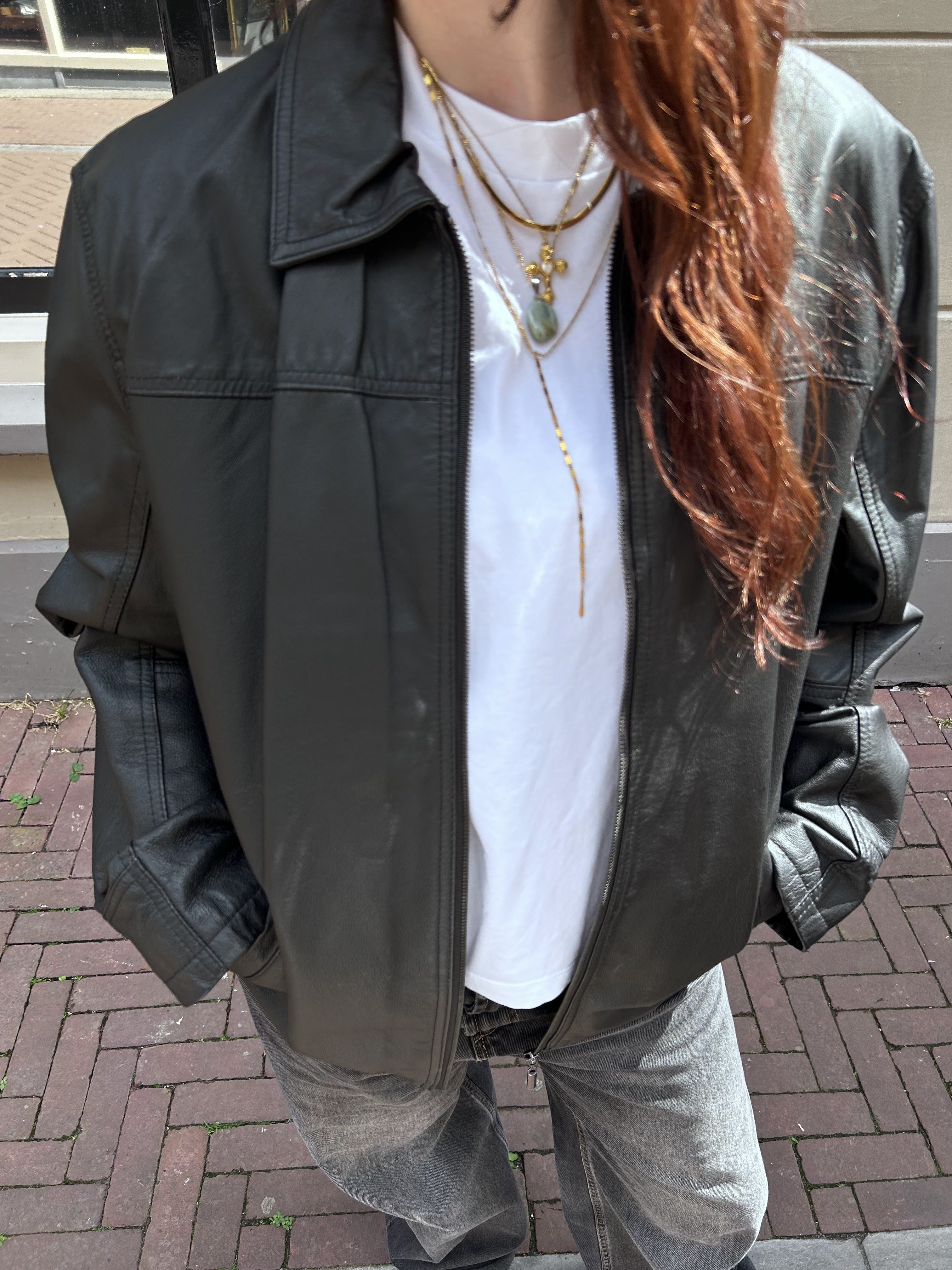 Zwart Leren Jacket – JCC Collection | Maat 46 / 3XL