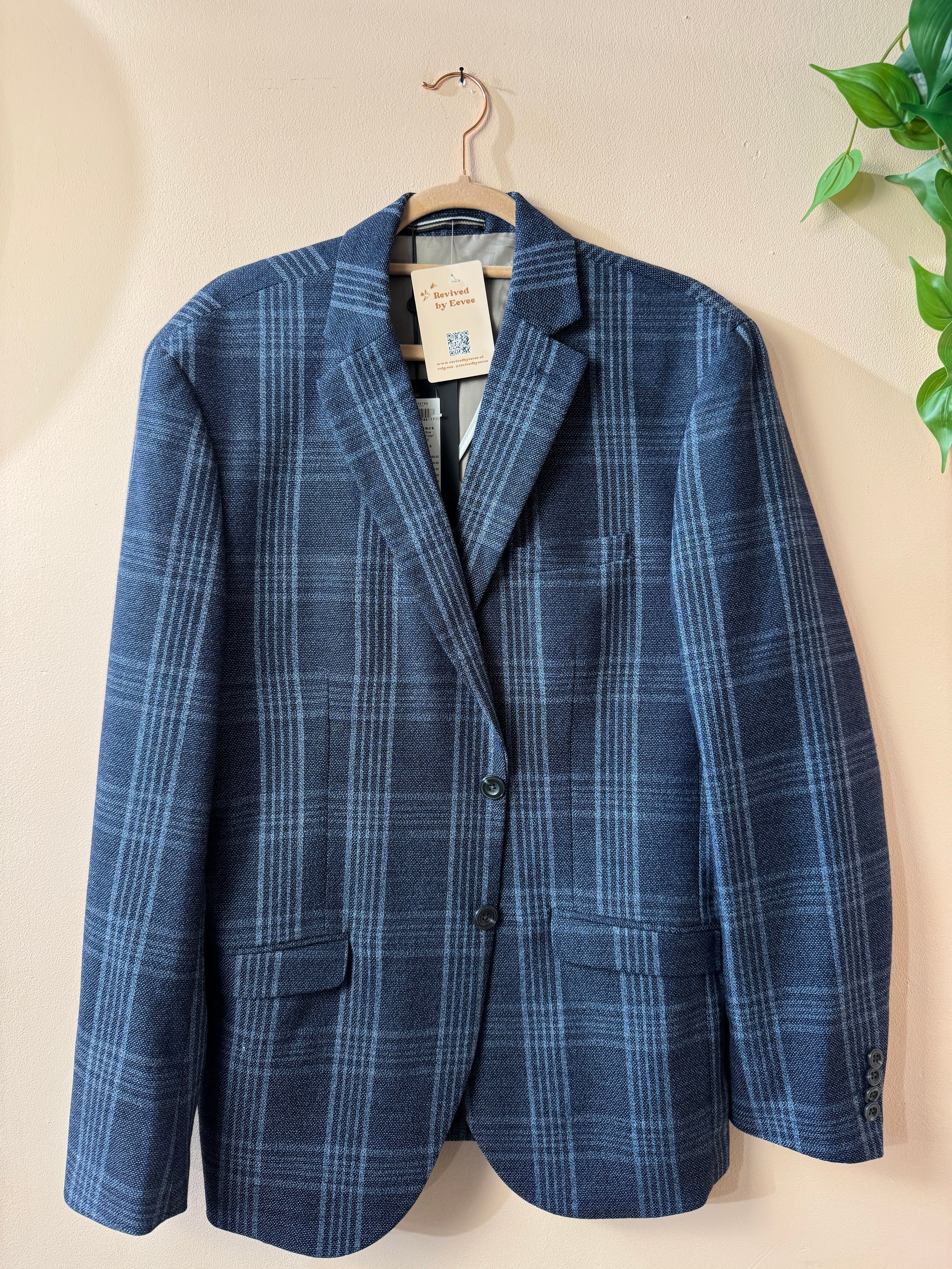 Selected Homme Geruite Blazer Donkerblauw Lichtblauw EU 52