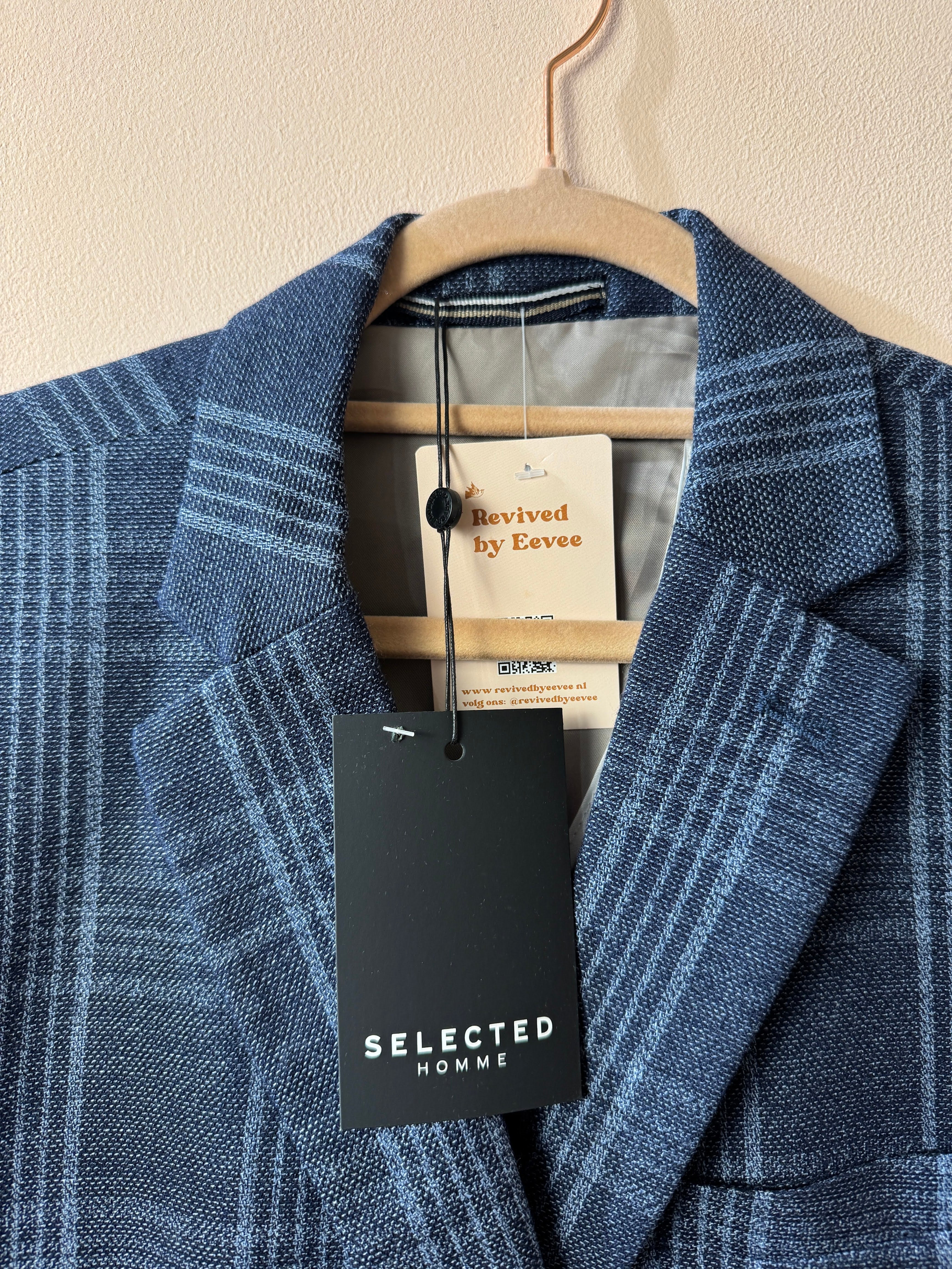 Selected Homme Geruite Blazer Donkerblauw Lichtblauw EU 52