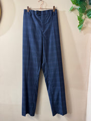 DARO Uomo Heren Geruit Pak Blauw Double Breasted Maat XXL