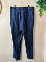 DARO Uomo Heren Geruit Pak Blauw Double Breasted Maat XXL