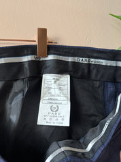 DARO Uomo Heren Geruit Pak Blauw Double Breasted Maat XXL