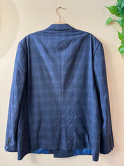 DARO Uomo Heren Geruit Pak Blauw Double Breasted Maat XXL