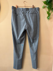 Thomas Goodwin 3-Delig Heren Pak Geruit Lichtblauw Slim Fit Maat 50