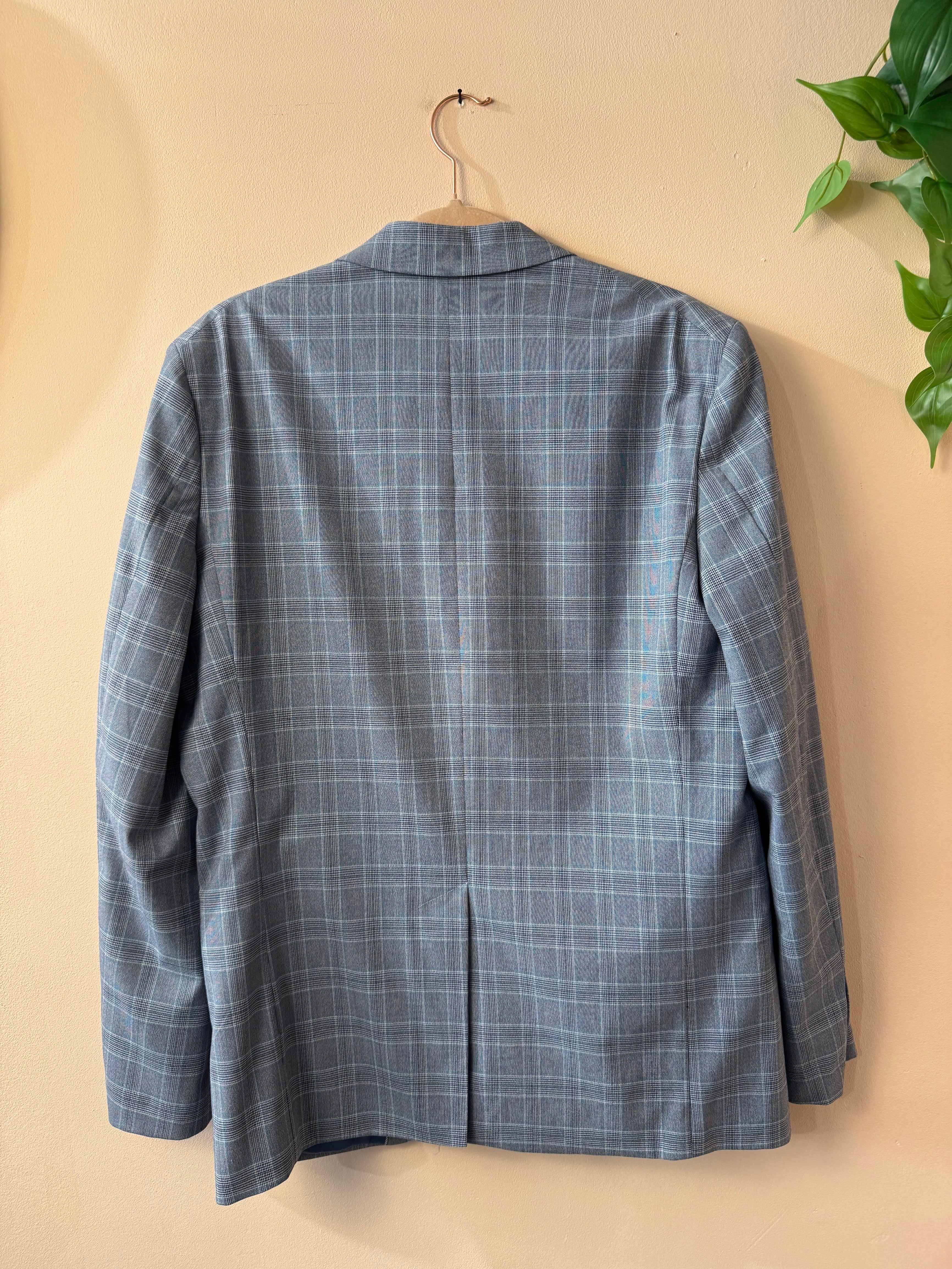 Thomas Goodwin 3-Delig Heren Pak Geruit Lichtblauw Slim Fit Maat 50