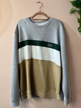 Lacoste Colorblock Sweater Grijs Beige Groen Heren 3XL