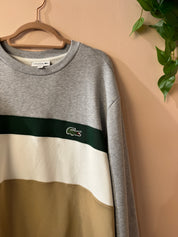 Lacoste Colorblock Sweater Grijs Beige Groen Heren 3XL