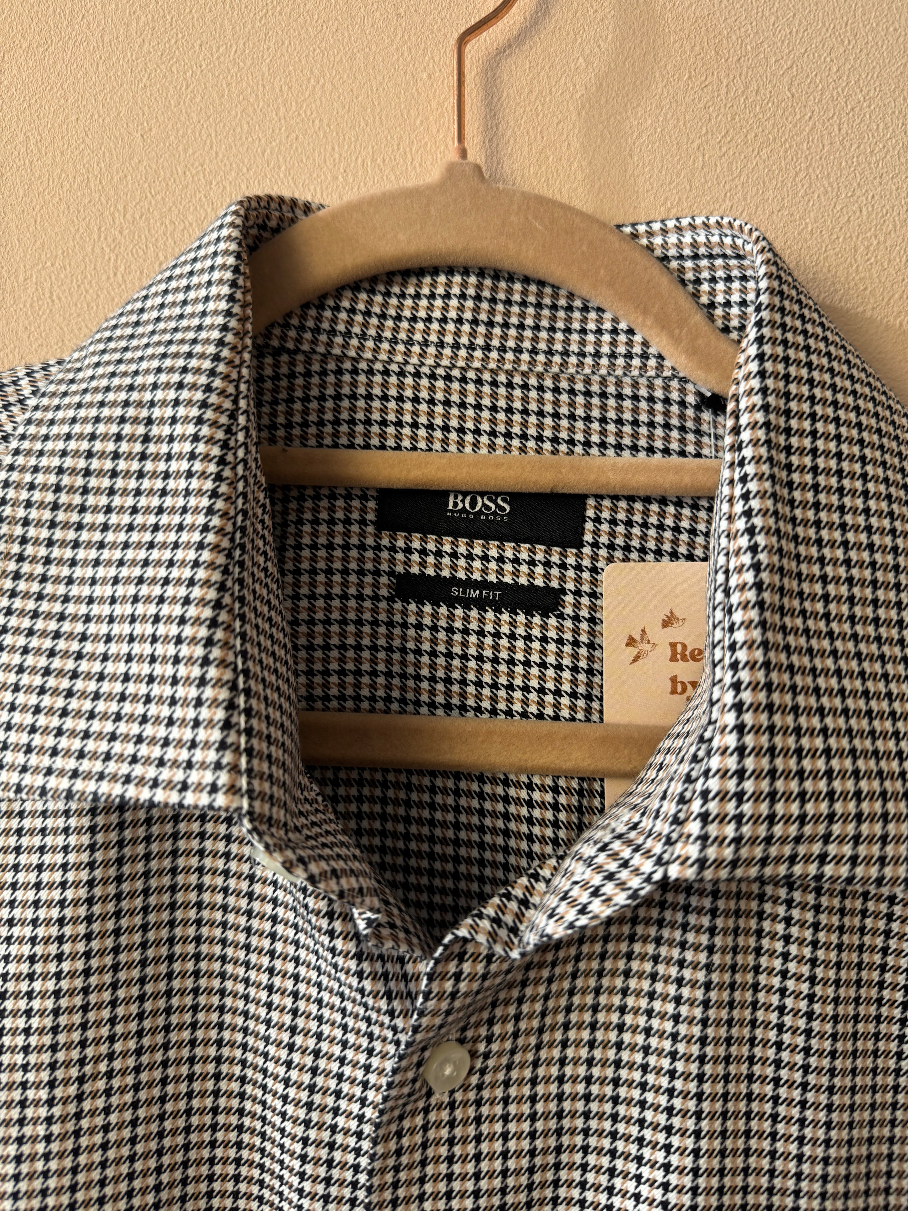 Hugo Boss Slim Fit Overhemd Pied-De-Poule Heren 41 / L