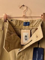 Gant Wide Leg Chino Broek Beige Heren