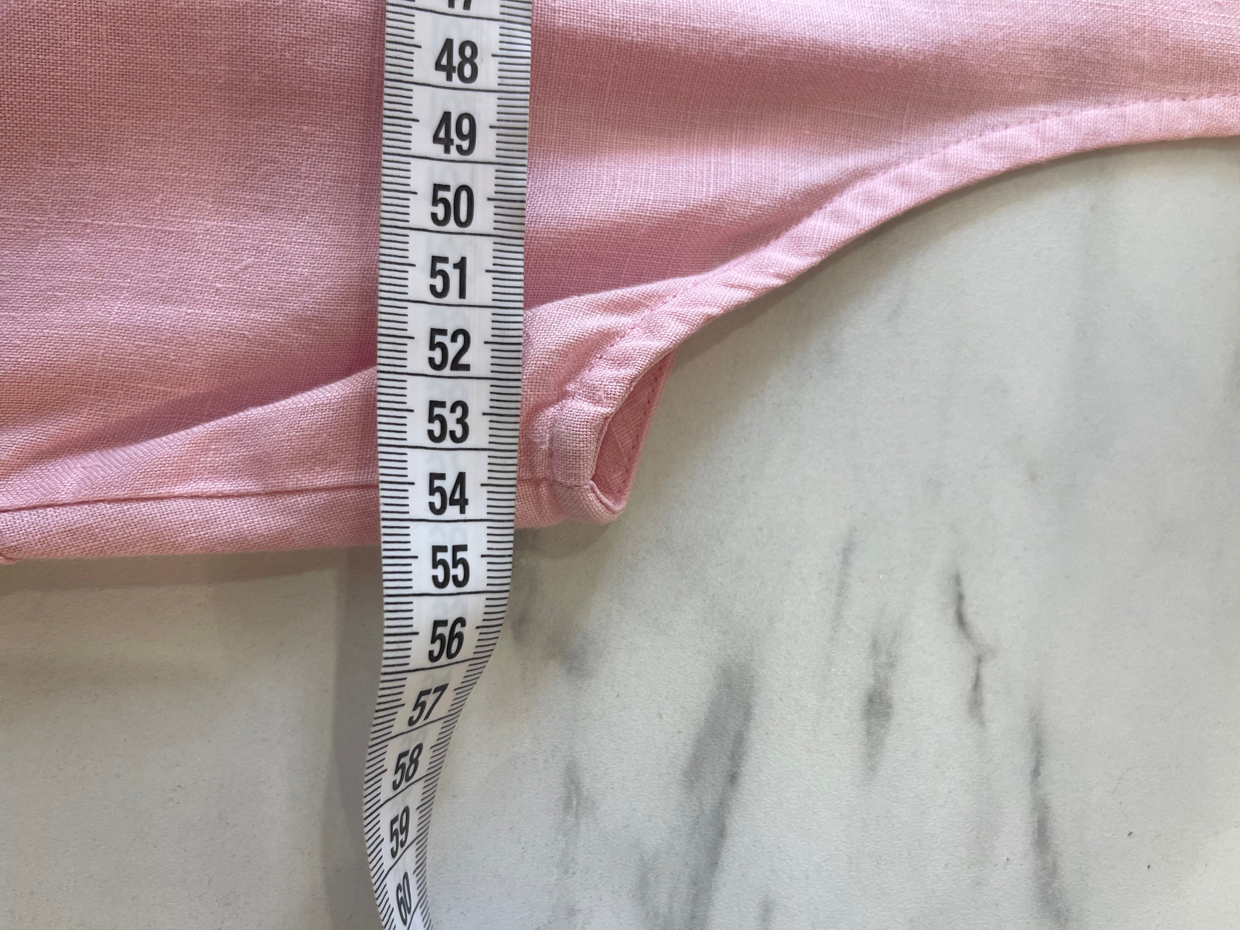 Vunnic Dames Roze Mouwloze Linnen Blouse Maat 44