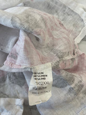 Dames Roze Bloemenblouse Casual Klassiek Lange Mouw V-Hals XXL