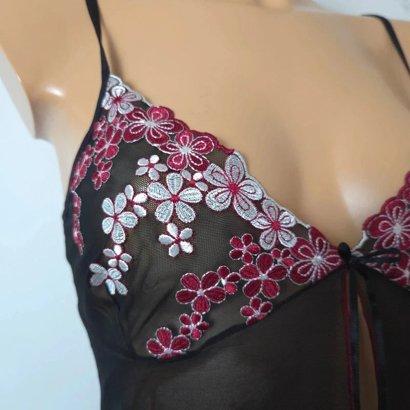 Le Jardin Bloemen Top  Maat L Y2K Vintage