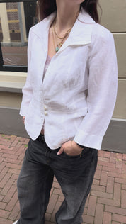Gerry Weber Witte Linnen Blazer Dames Maat 40 / L