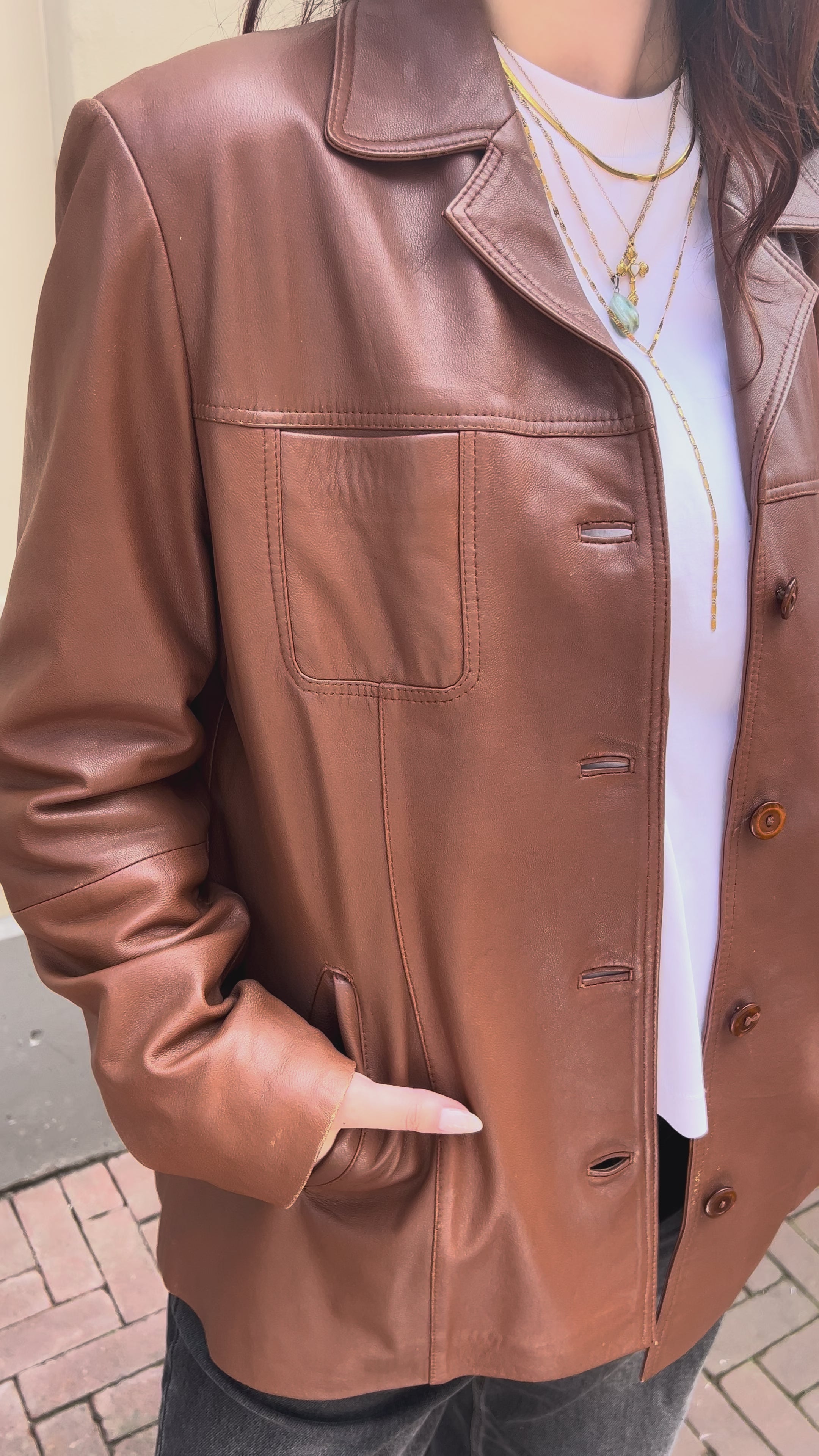 Mauritius Cognac Leren Jas Maat L